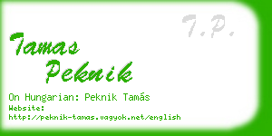 tamas peknik business card